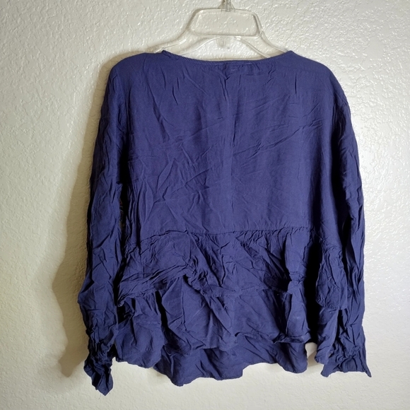 Savanna Jane Embroidered Tiered Long Sleeve Boho Blouse Sz M - Picture 7 of 9